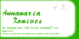 annamaria komives business card